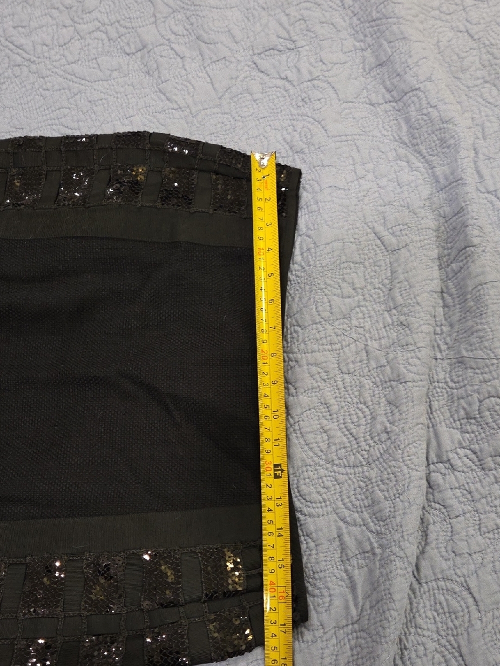 Elie Tahari Black Midi Skirt with Sequin Side Cutouts Size 12! - Picture 9 of 12